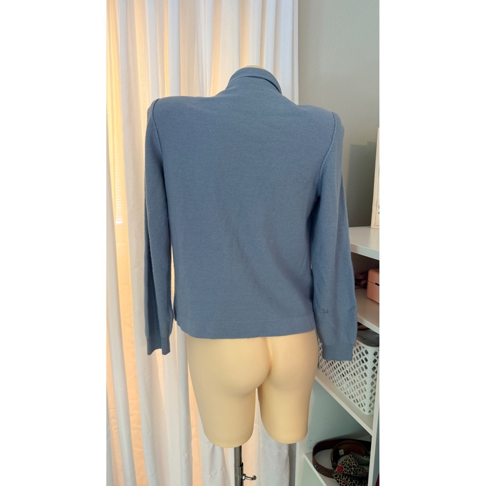 Sonia Rykiel Italy Blue Tie Front Drape Knit Cardigan Sweater Size 36 Small - Picture 11 of 11